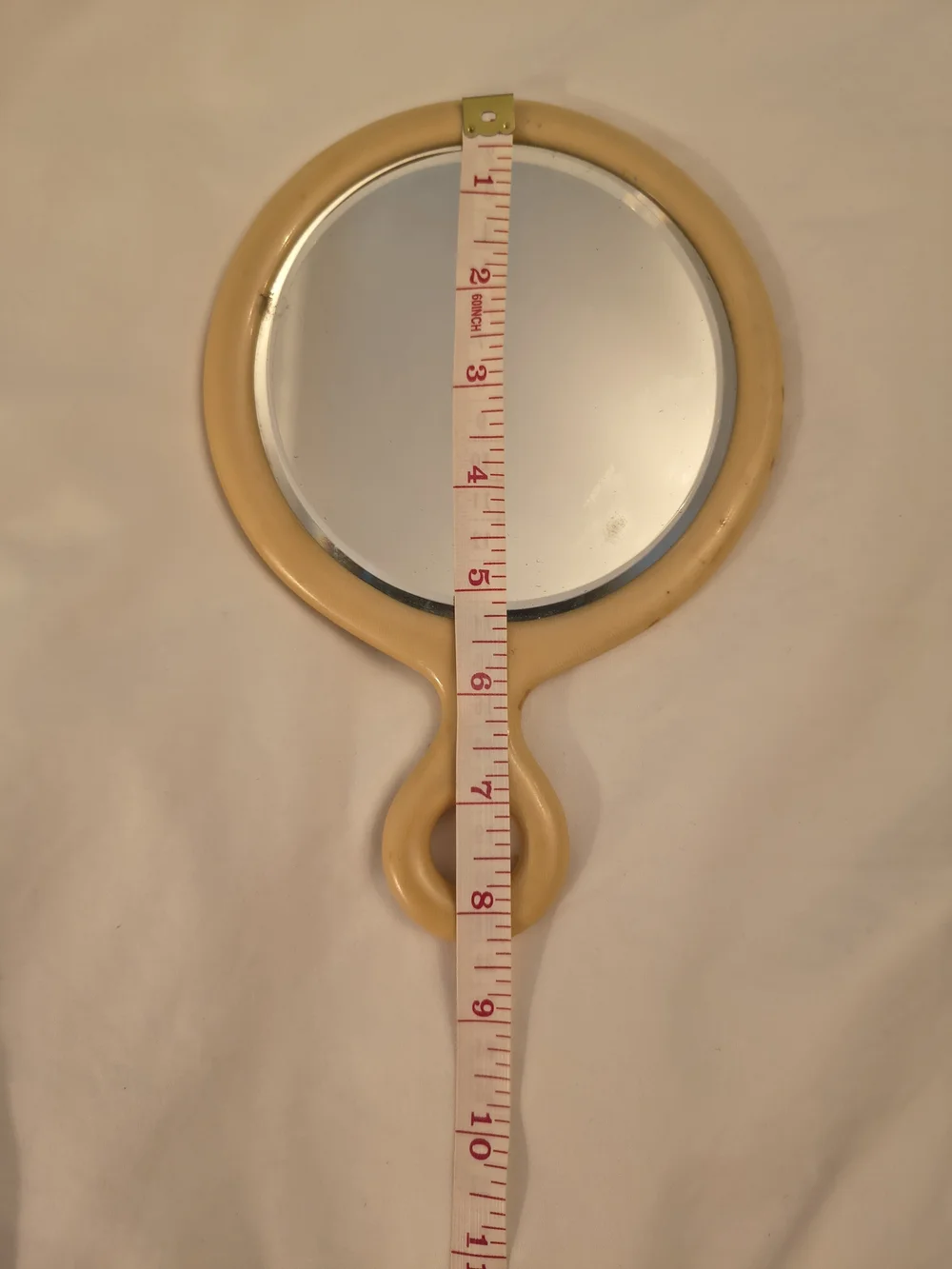 Vintage butterscotch yellow pyralin celluloid French ivory vanity mirror